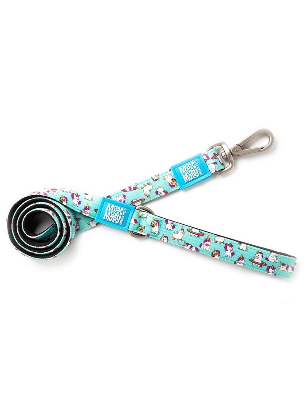 Max & Molly Unicorn Print Light Blue 4' Dog Or Cat Leash, NWT